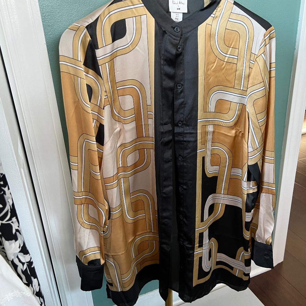 NEVER WORN- Silk Button Down Shirt